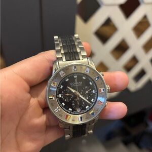 Corum Men's Black and Silver Watch